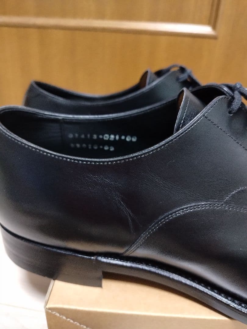 三陽山長 友二郎 ラバーソール 9 1/2 ブラック【美中古】ストレートチップ