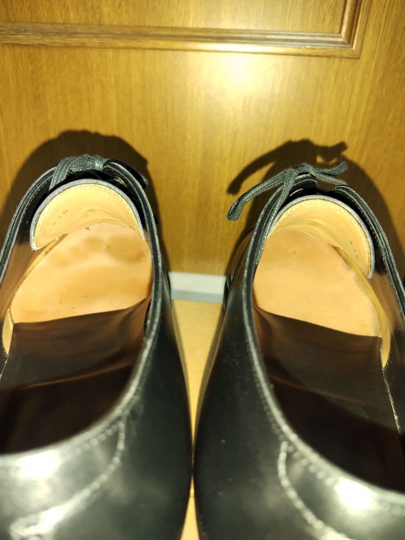 三陽山長 友二郎 ラバーソール 9 1/2 ブラック【美中古】ストレートチップ