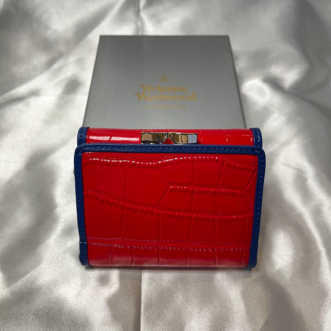 新品 Vivienne Westwood レッド青ライン 三つ折り財布