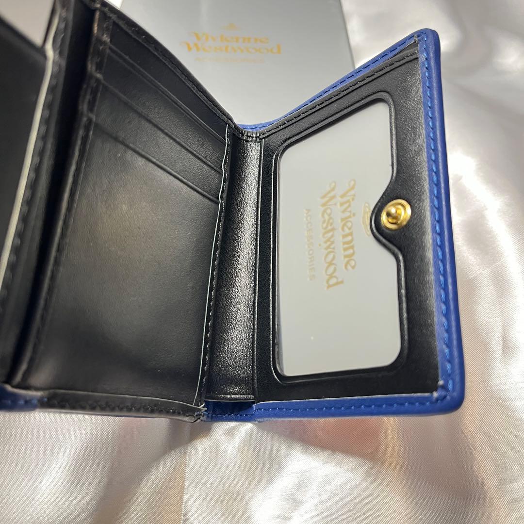 新品 Vivienne Westwood レッド青ライン 三つ折り財布