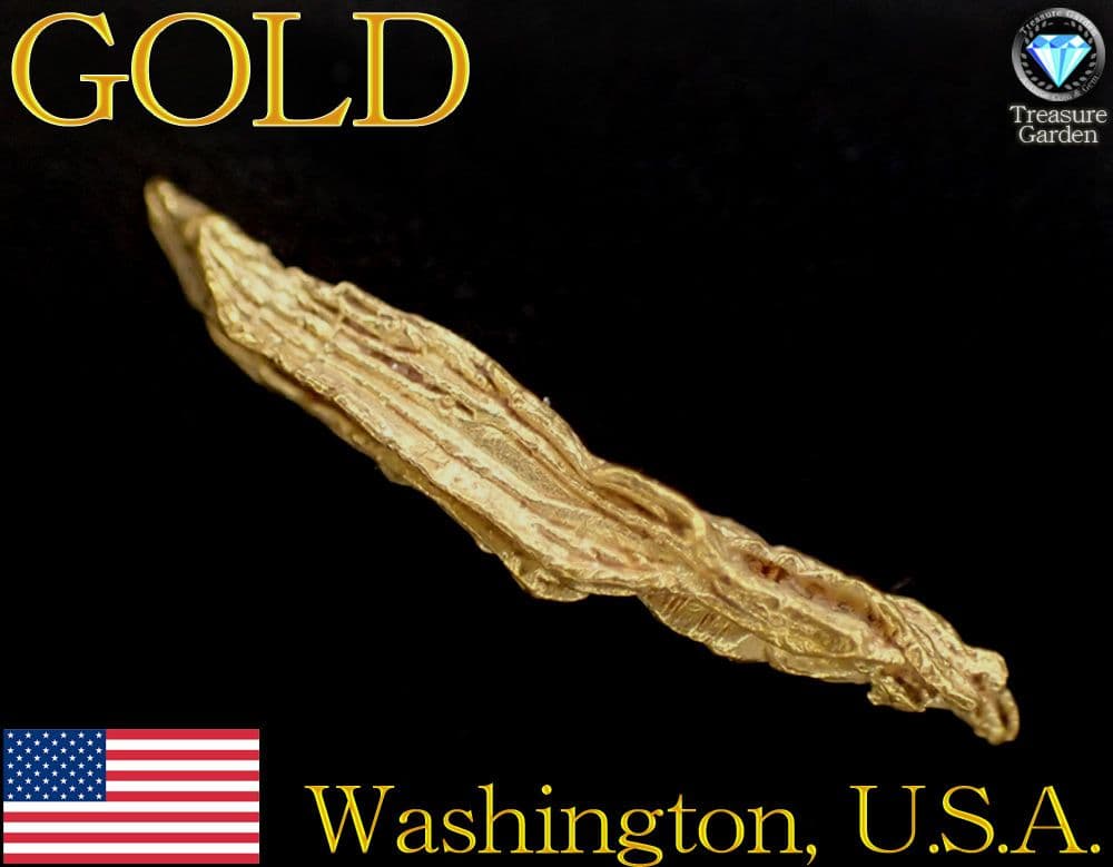 【レア！金の細長いワイヤー状結晶】 アメリカ ワシントン産 自然金 結晶