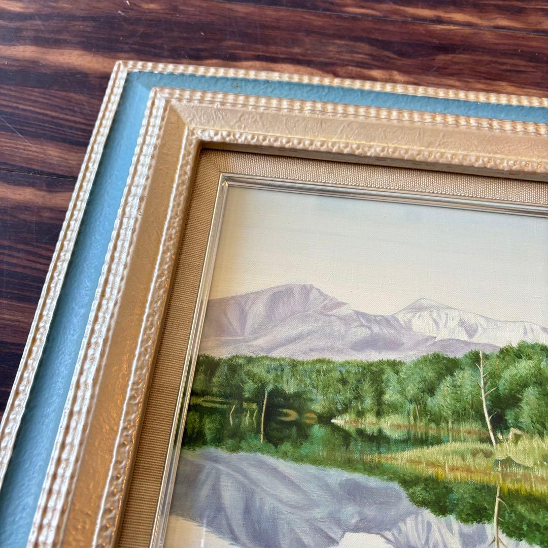 田村正幸「五色沼」油彩 F3 額装 油絵 油画 E