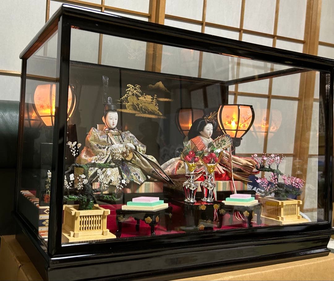 【美品】極上特選三月雛人形　親王飾り　壽誠作　『丹秀雛』　ガラスケース入り