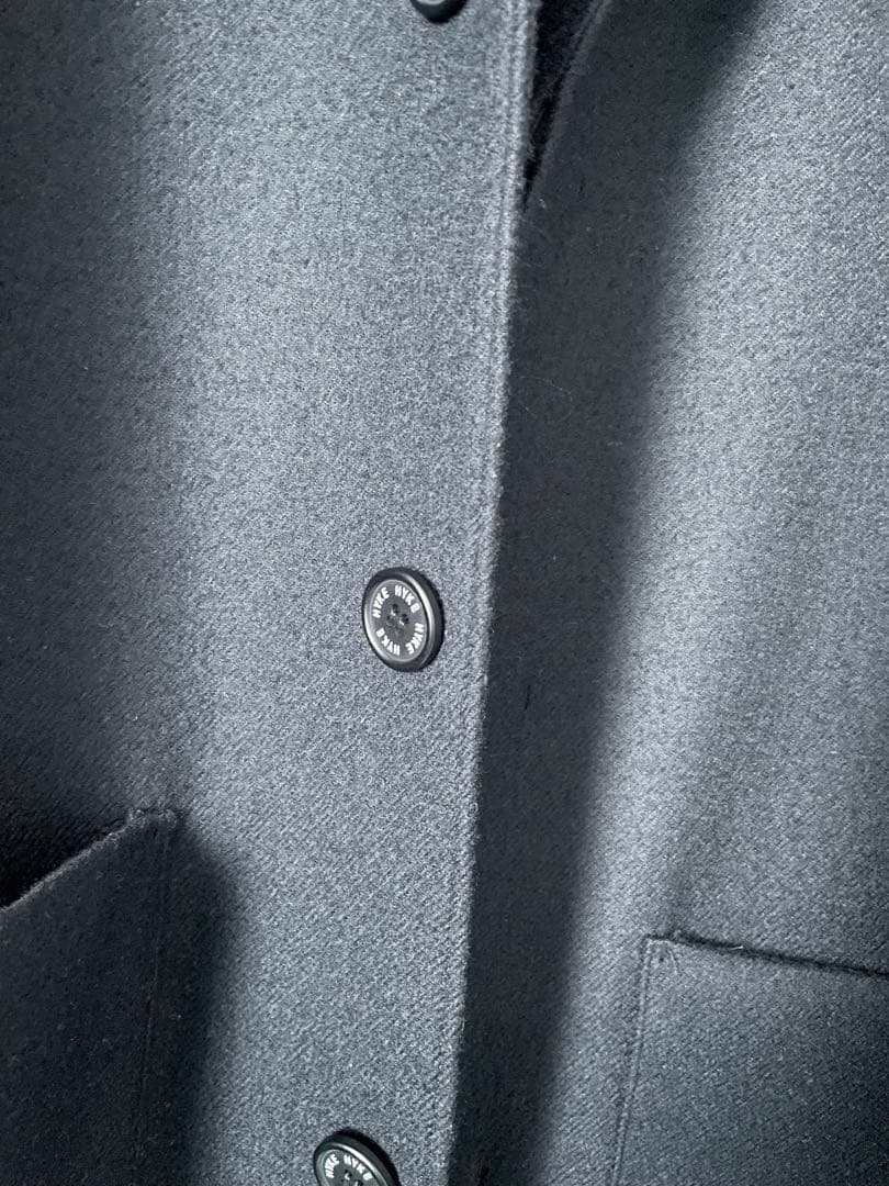 HYKE ウール ショップコート　ブラック