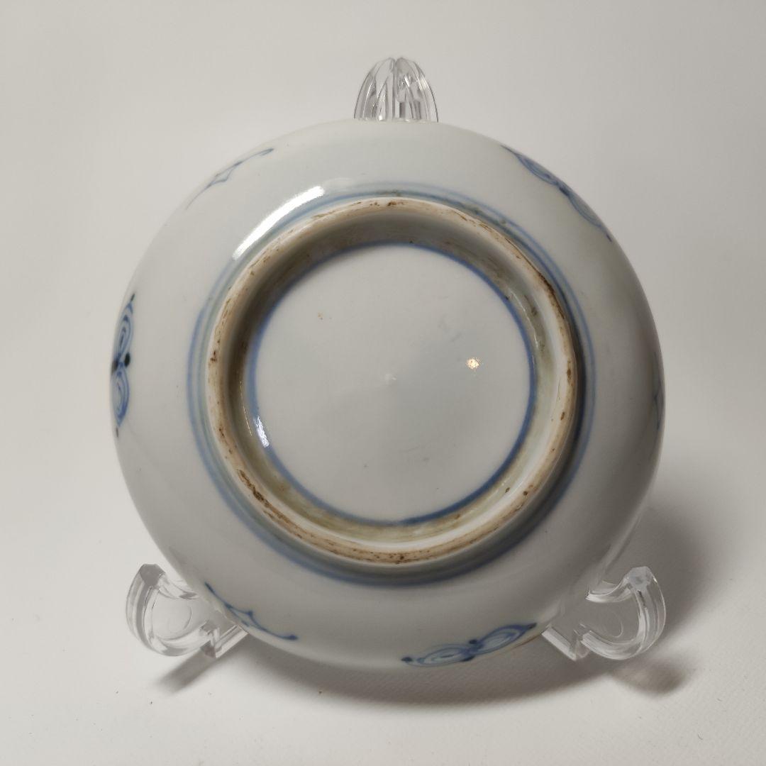 古伊万里　葦鷺文三寸皿　六客