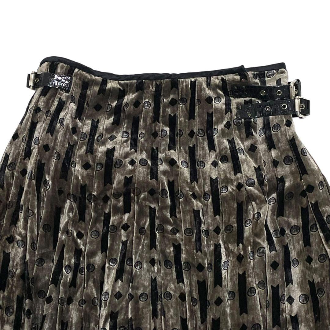 BOTTEGA VENETA /ひざ丈巻きスカート ベルベット 42 m978