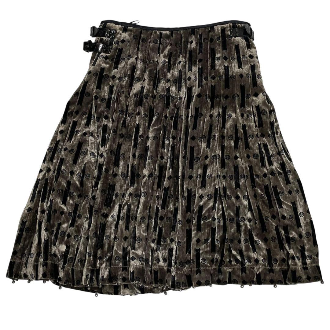 BOTTEGA VENETA /ひざ丈巻きスカート ベルベット 42 m978