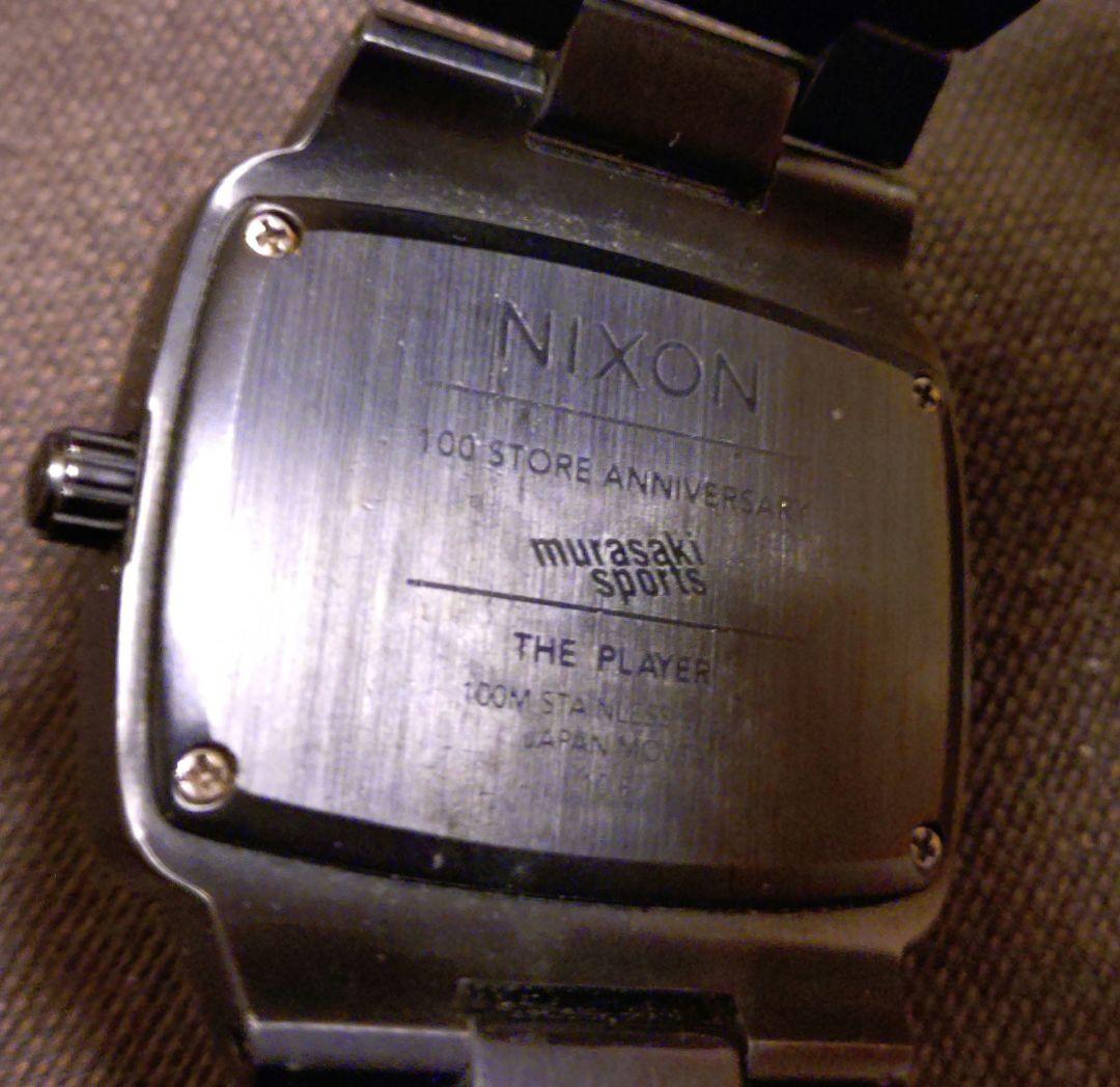 ア29/NIXONブラッククォーツ腕時計ムラサキスポーツ100店舗記念限定モデル