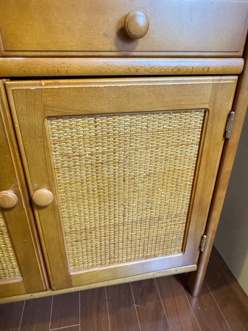 オールドカリモク　電話台　FAX台　キャビネット　レトロ　送料込み匿名発送