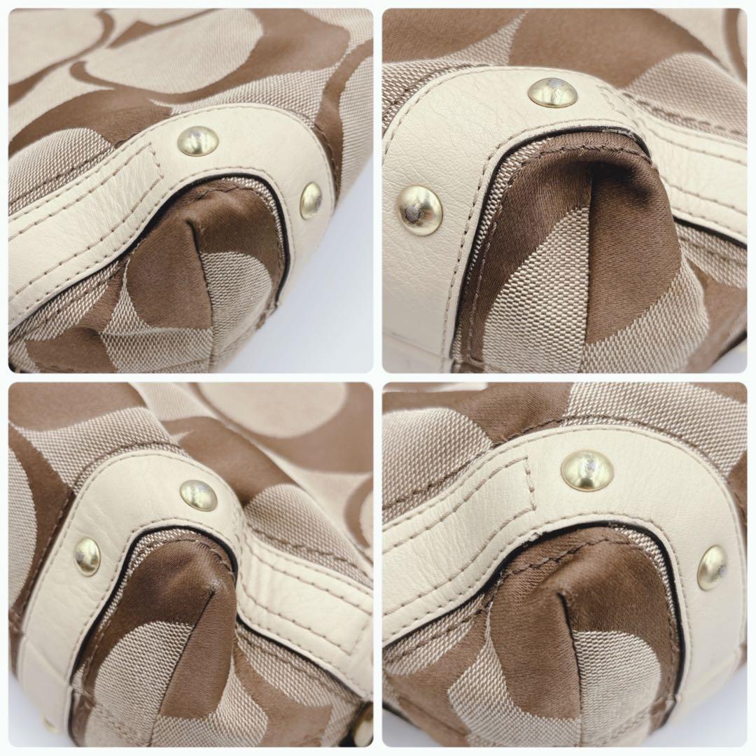 COACH シグネチャー ワンショルダーバッグ キャンバス　ターンロック