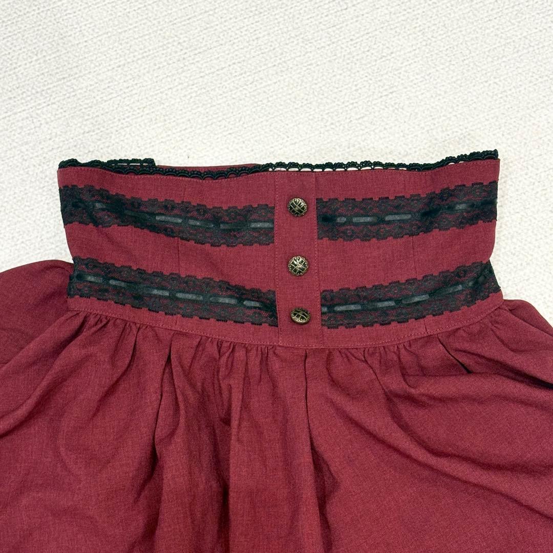 MIHO MATSUDA 2段 フリル フレアスカート ロリータ ゴスロリ 赤
