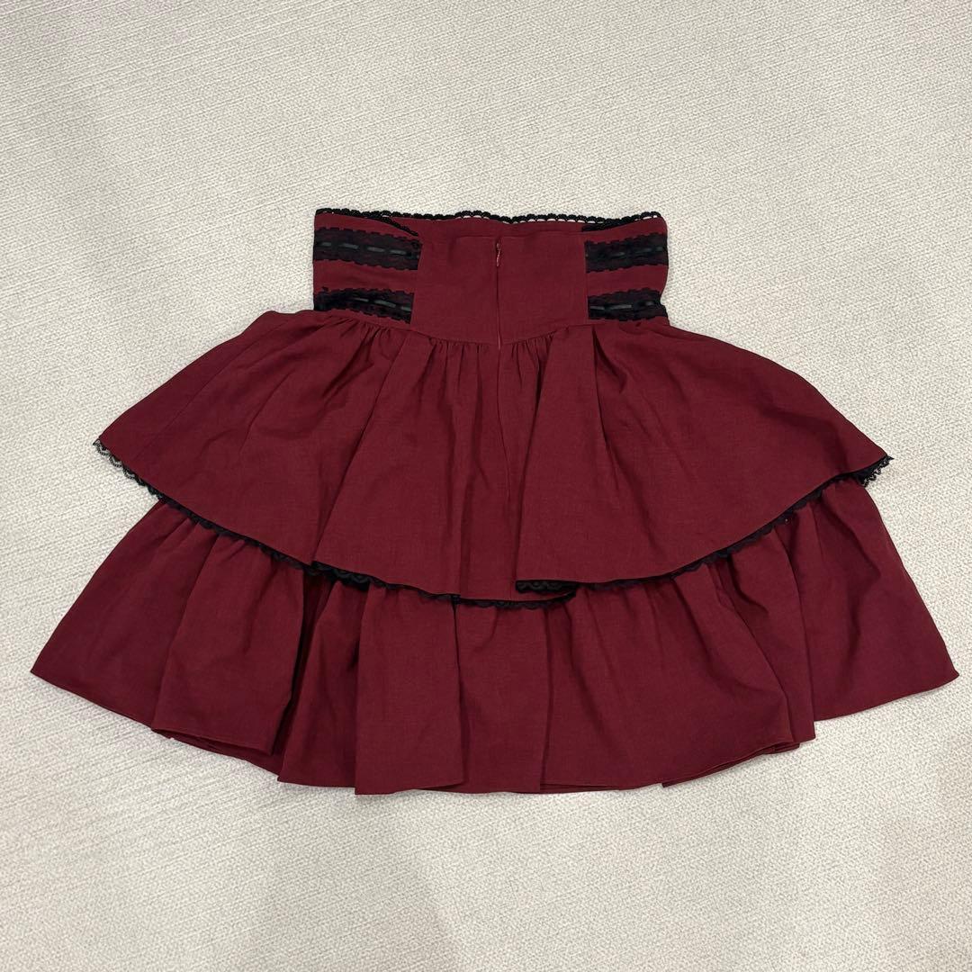 MIHO MATSUDA 2段 フリル フレアスカート ロリータ ゴスロリ 赤