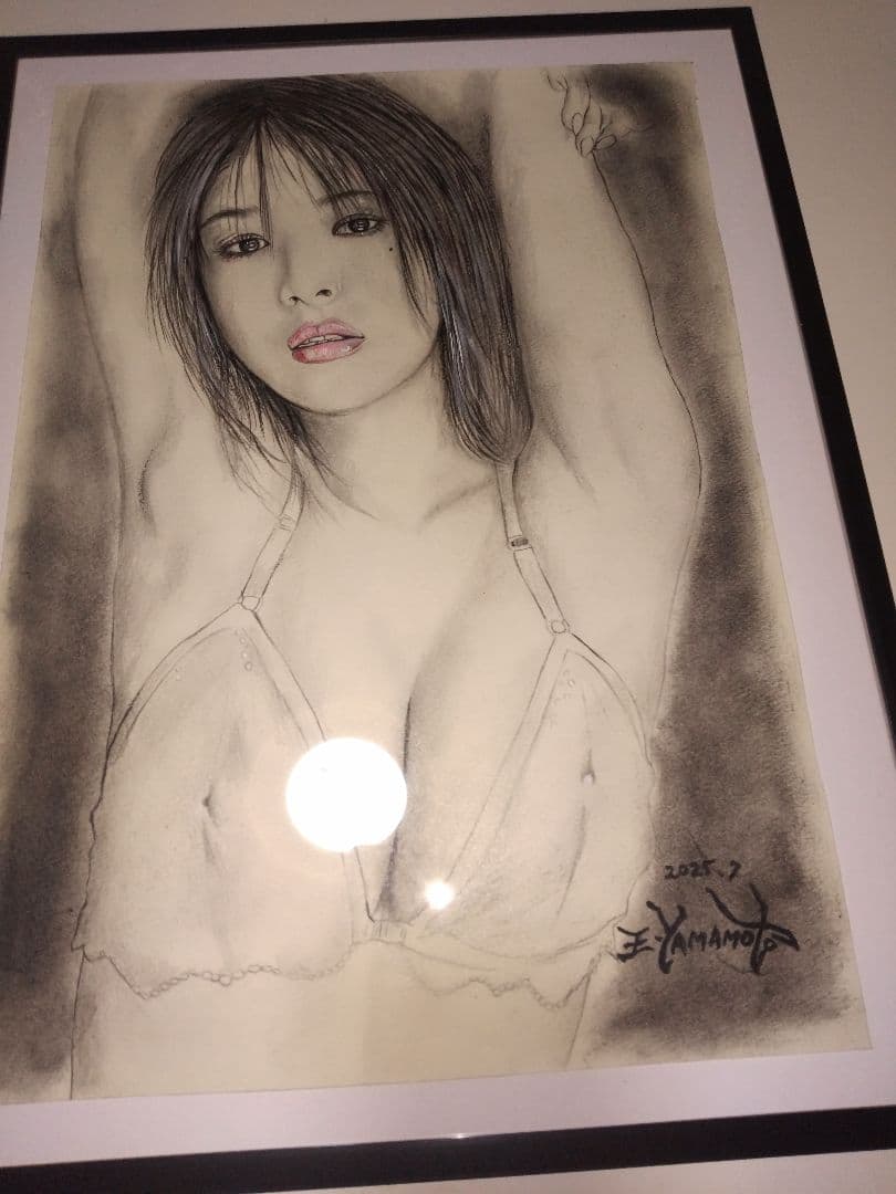 裸婦、美人画、4号、しなりB山本英二、一点物、真作、新品額縁肉筆保証、高塚省吾