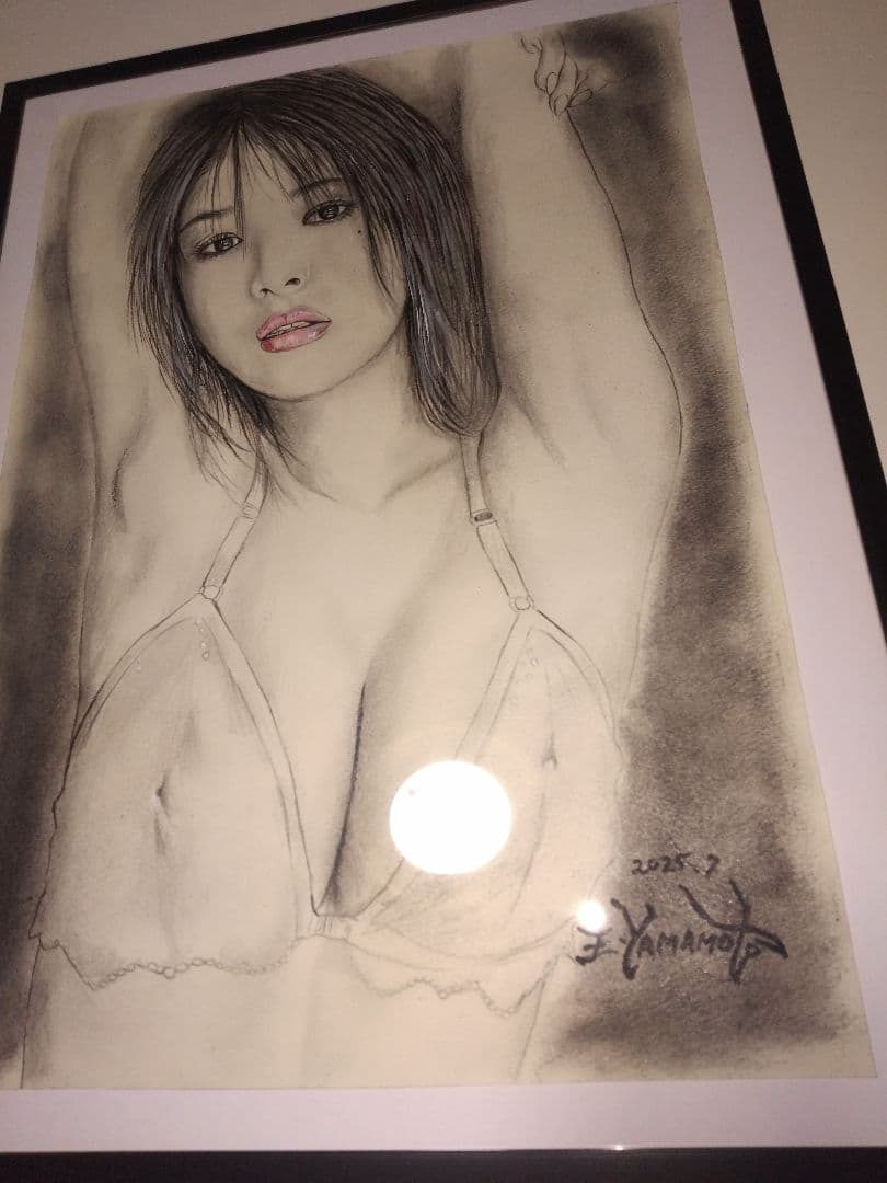 裸婦、美人画、4号、しなりB山本英二、一点物、真作、新品額縁肉筆保証、高塚省吾