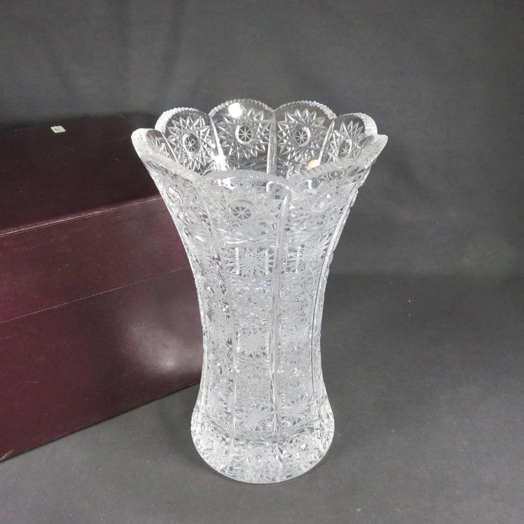 ガラス グラス 花瓶 花入 花器 ボヘミア クリスタル チェコ 高級
