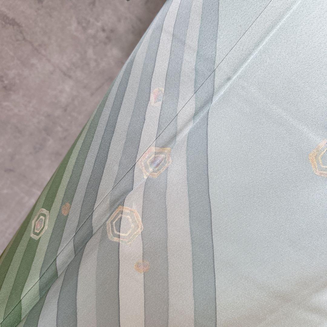 訪問着　フルセット　正絹　付け下げ　着物　海　泡　千地泰弘　作家物　A0