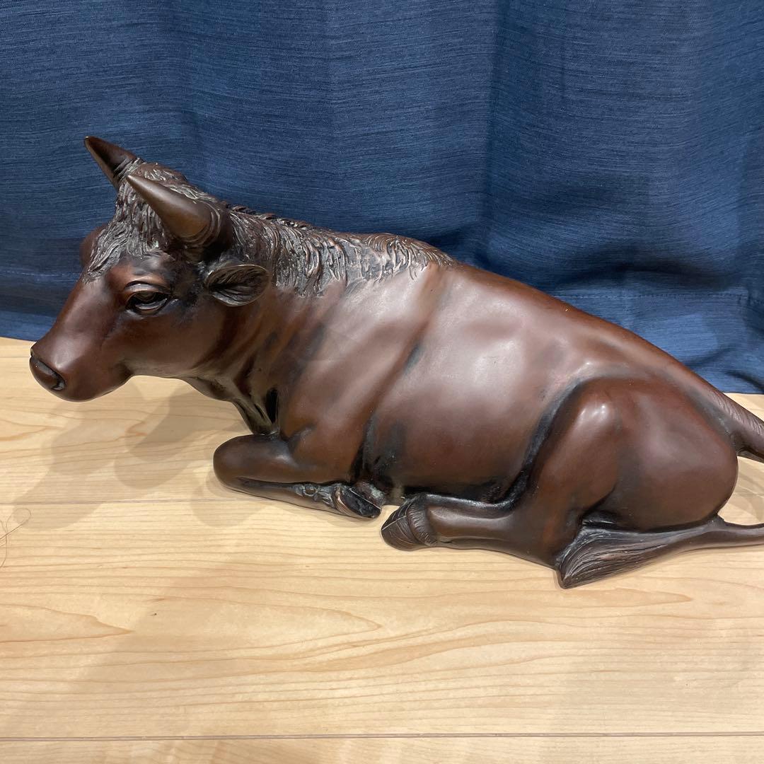 アンティーク 牛 ブロンズ像 鉄製　置物　金属工芸　工芸品　コレクション
