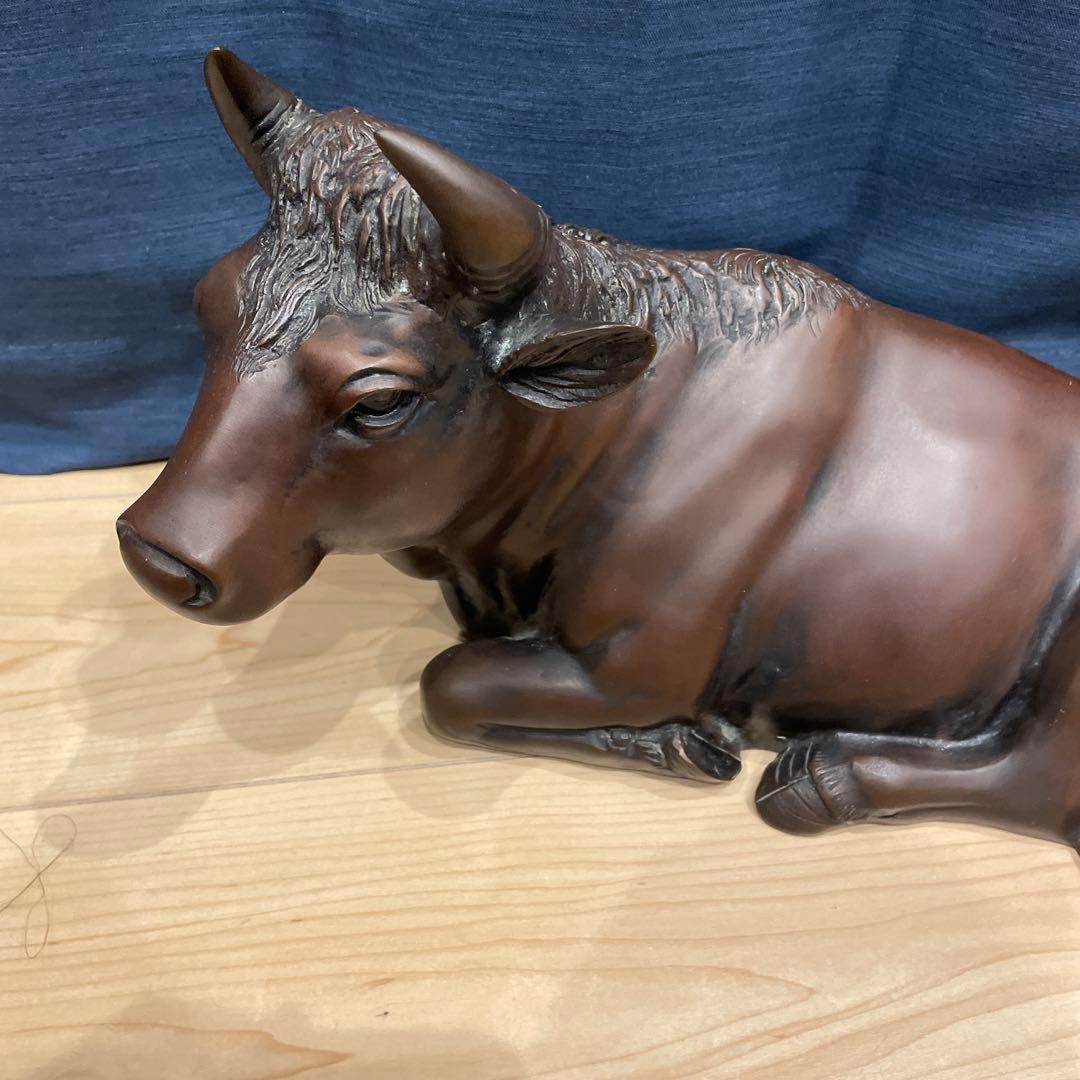 アンティーク 牛 ブロンズ像 鉄製　置物　金属工芸　工芸品　コレクション