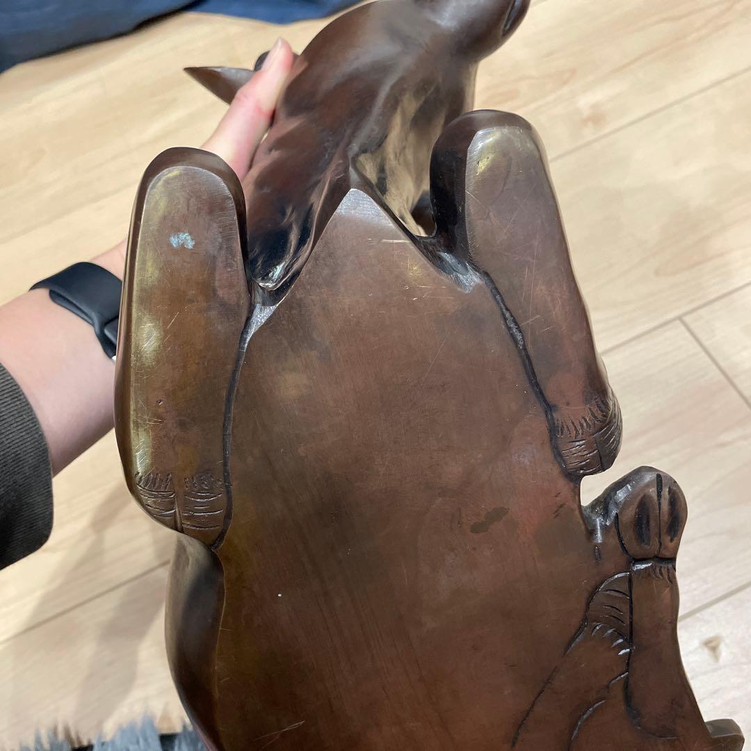 アンティーク 牛 ブロンズ像 鉄製　置物　金属工芸　工芸品　コレクション