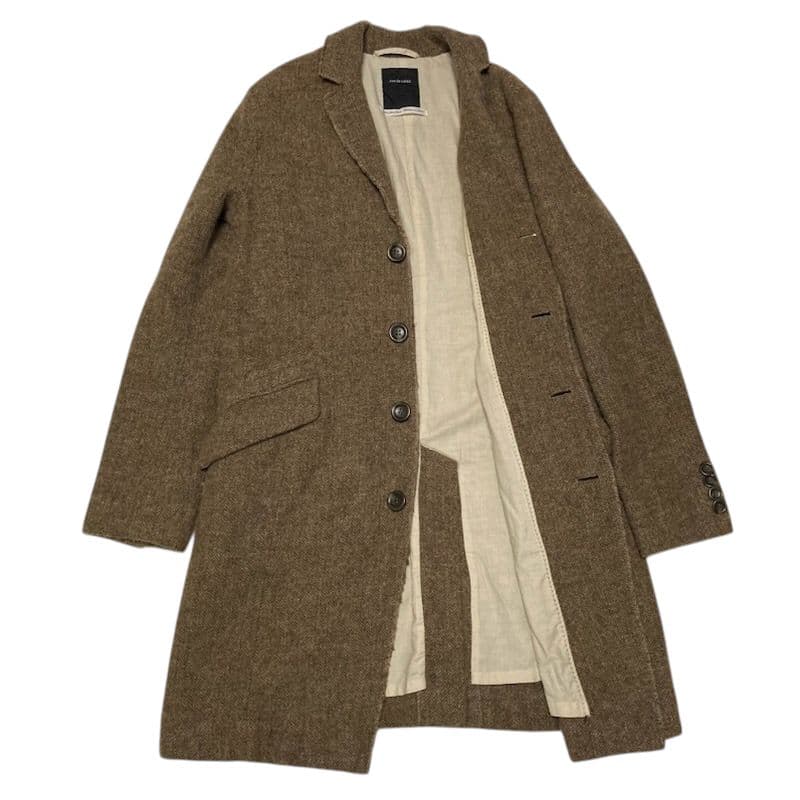 Pas de Calais パドカレ ツイード生地ヘリンボーン チェスターコート