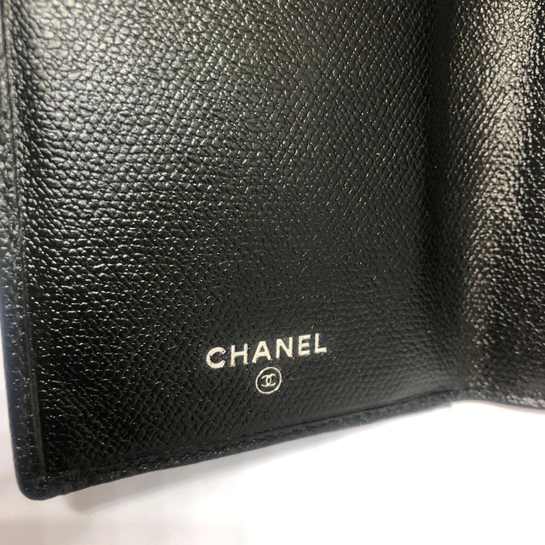 【早い者勝ち】CHANEL シャネル　三つ折り財布　ブラック　レザー　ココボタン