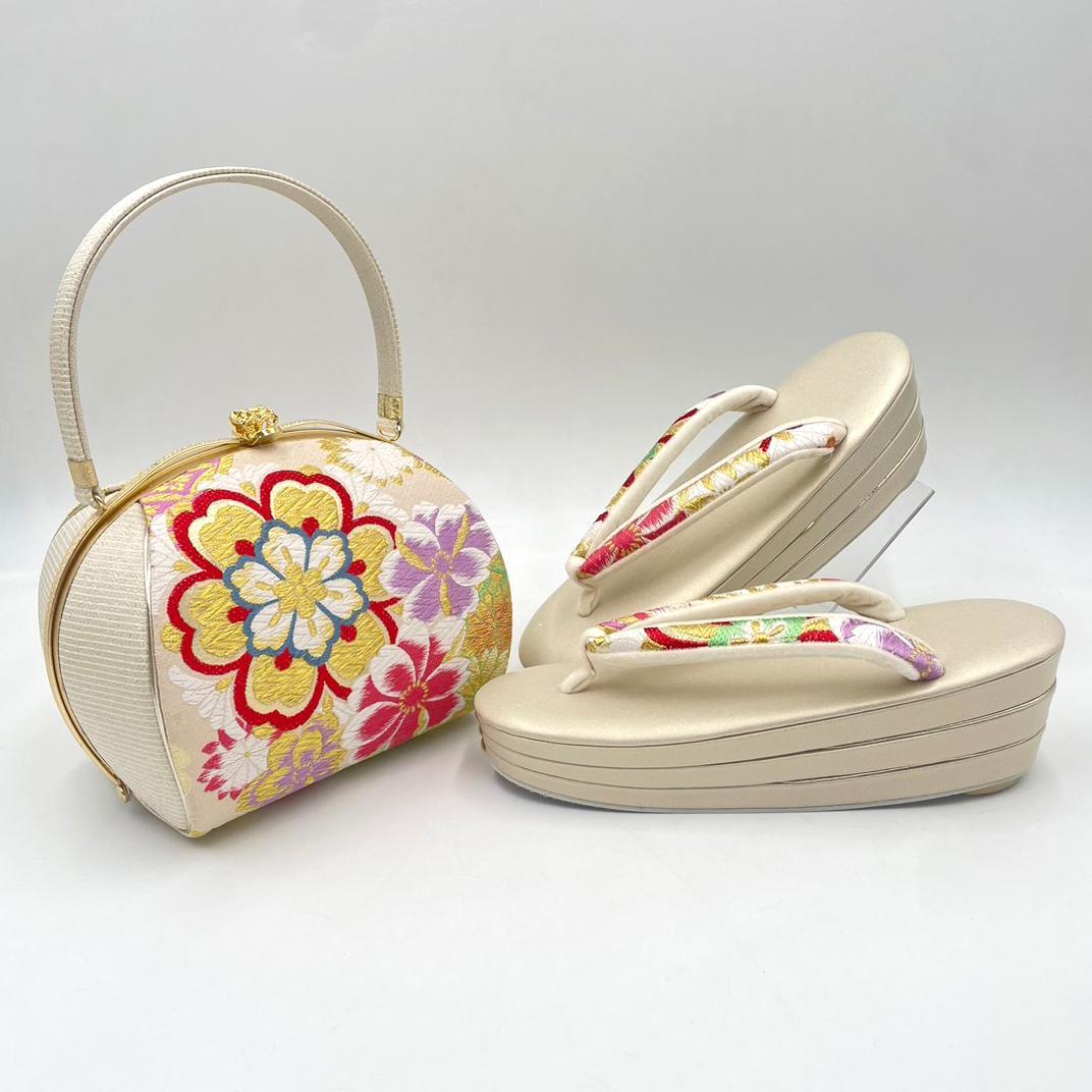 高級　振袖　フォーマル　 日本謹製 西陣織＊草履バッグセット古典　大桜