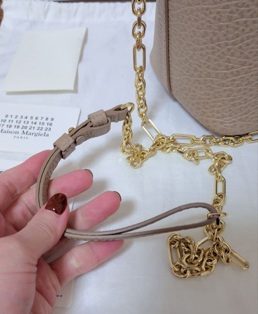 【美品】 Maison Margiela 5AC バケットバッグ ブラウン