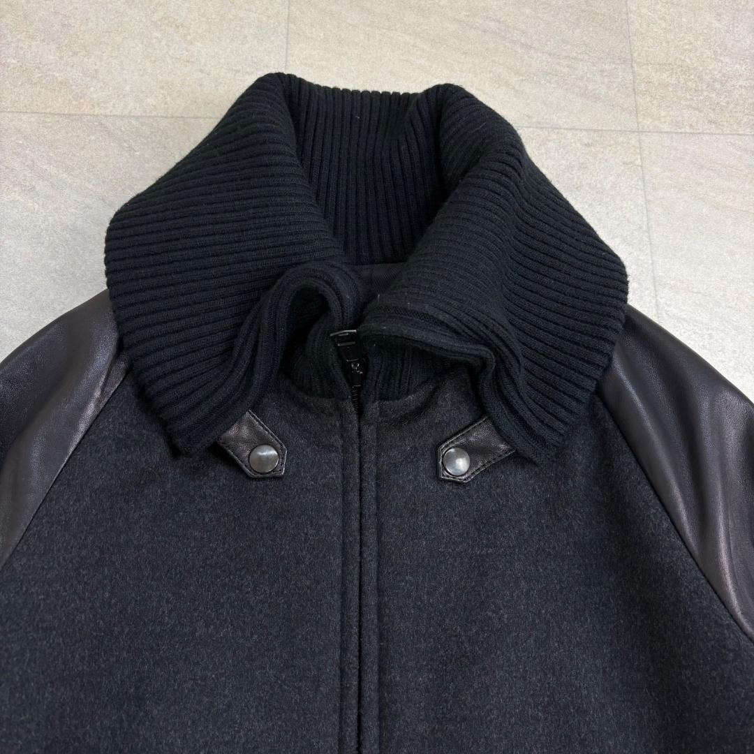 1piu1uguale3 ウノピゥウ スタジャン ブルゾン カシミヤ ラムレザー