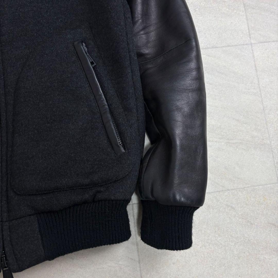 1piu1uguale3 ウノピゥウ スタジャン ブルゾン カシミヤ ラムレザー