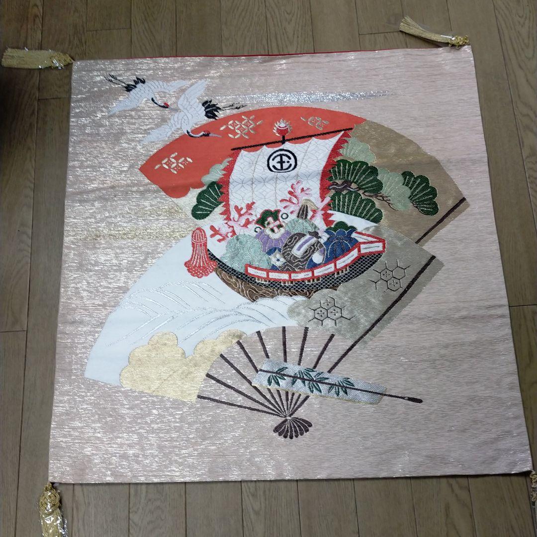 1735蔵出し　アンティーク末広がり家の繁栄小槌金運アップ縁起物の特大袱紗