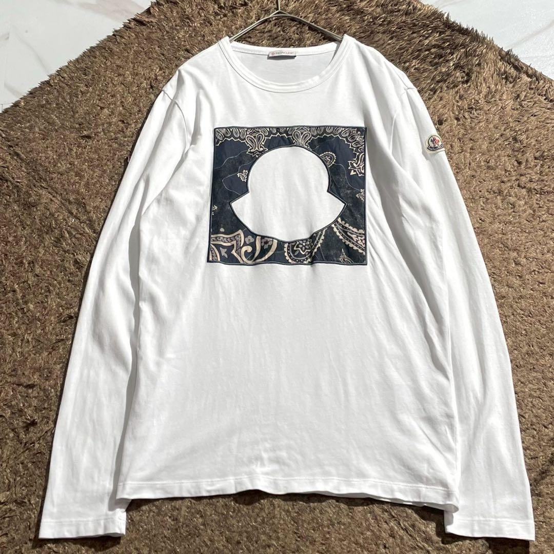 美品✨MONCLER ロンT ペイズリー柄ロゴ ワッペン T−SHIRT 長袖