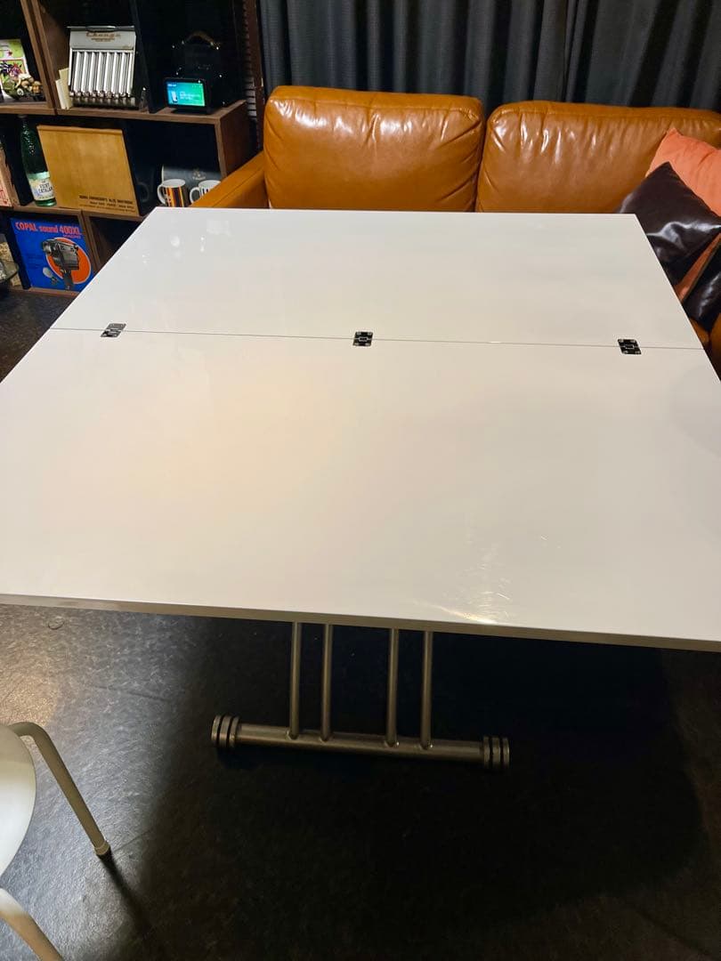 送料込み OZZIO サリスカンディ 昇降式テーブル 天板拡張 油圧式