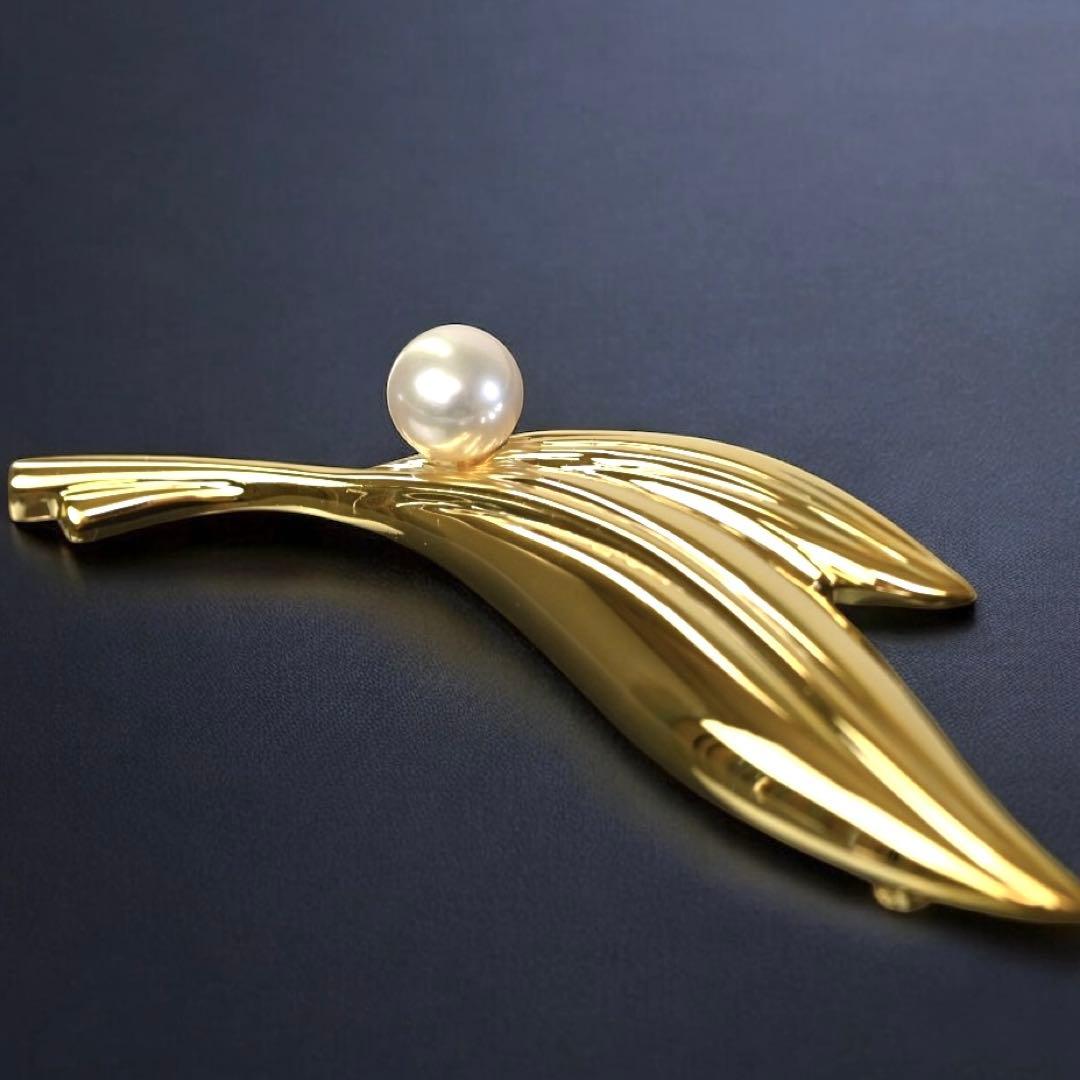【未使用保管品】ミキモト　アコヤ　パール　本真珠　ブローチ　コサージュ　ゴールド