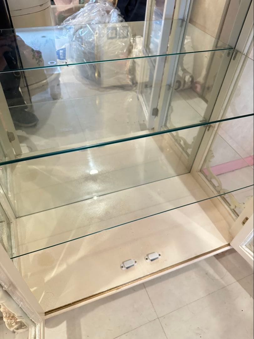 【mayumi】ロココ調 ガラスキャビネット猫脚 家具 お姫様 ローラアシ