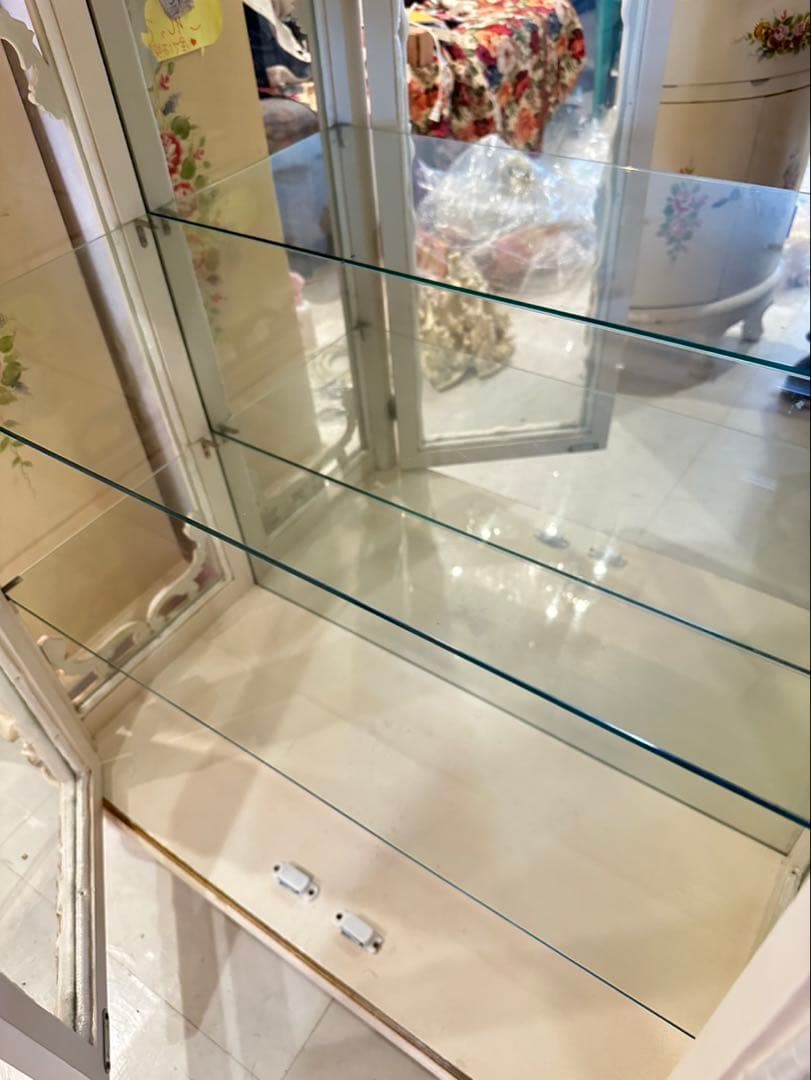 【mayumi】ロココ調 ガラスキャビネット猫脚 家具 お姫様 ローラアシ