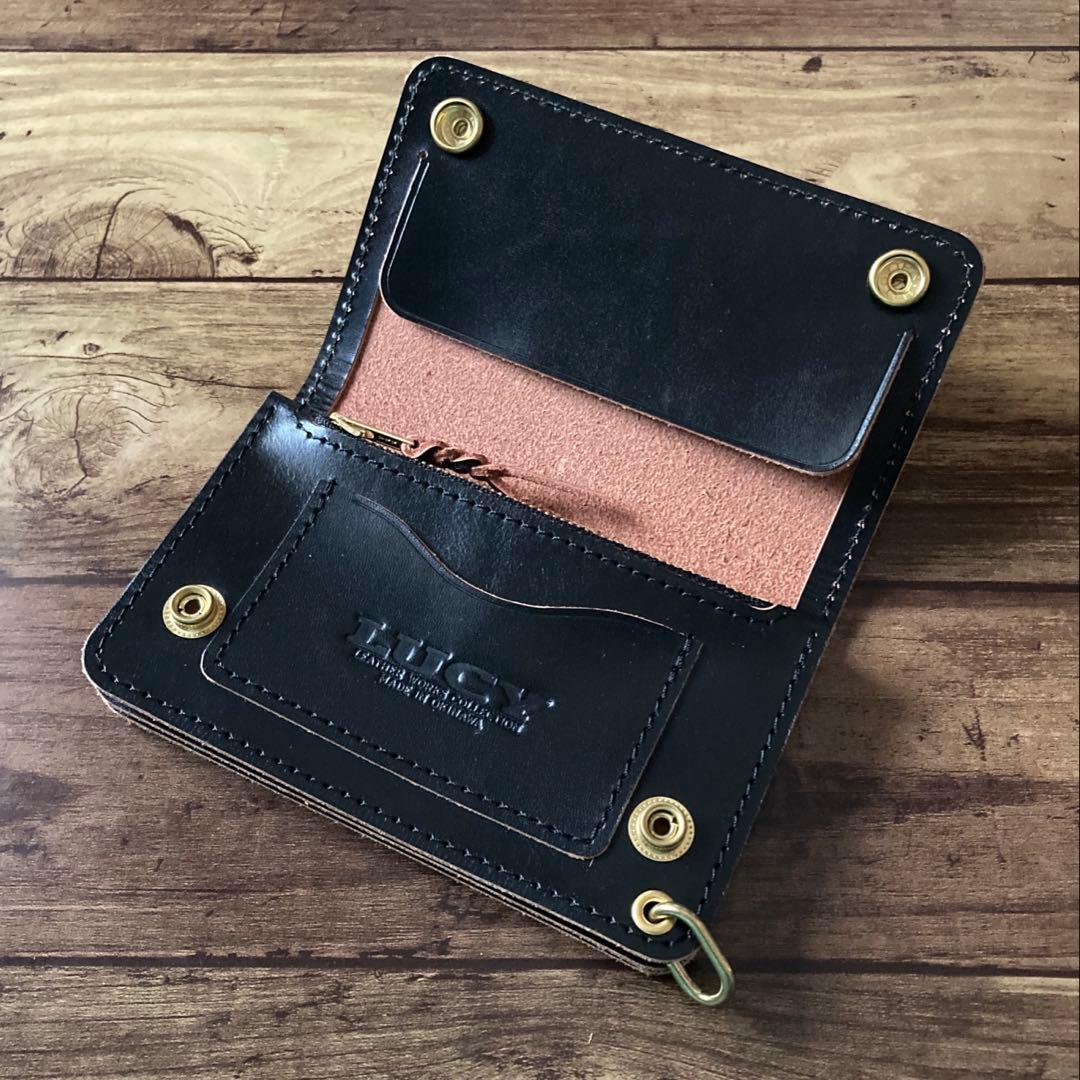 【お札を折らずに収納】北米ステアハイド トラッカーウォレット150（ミドル）3層