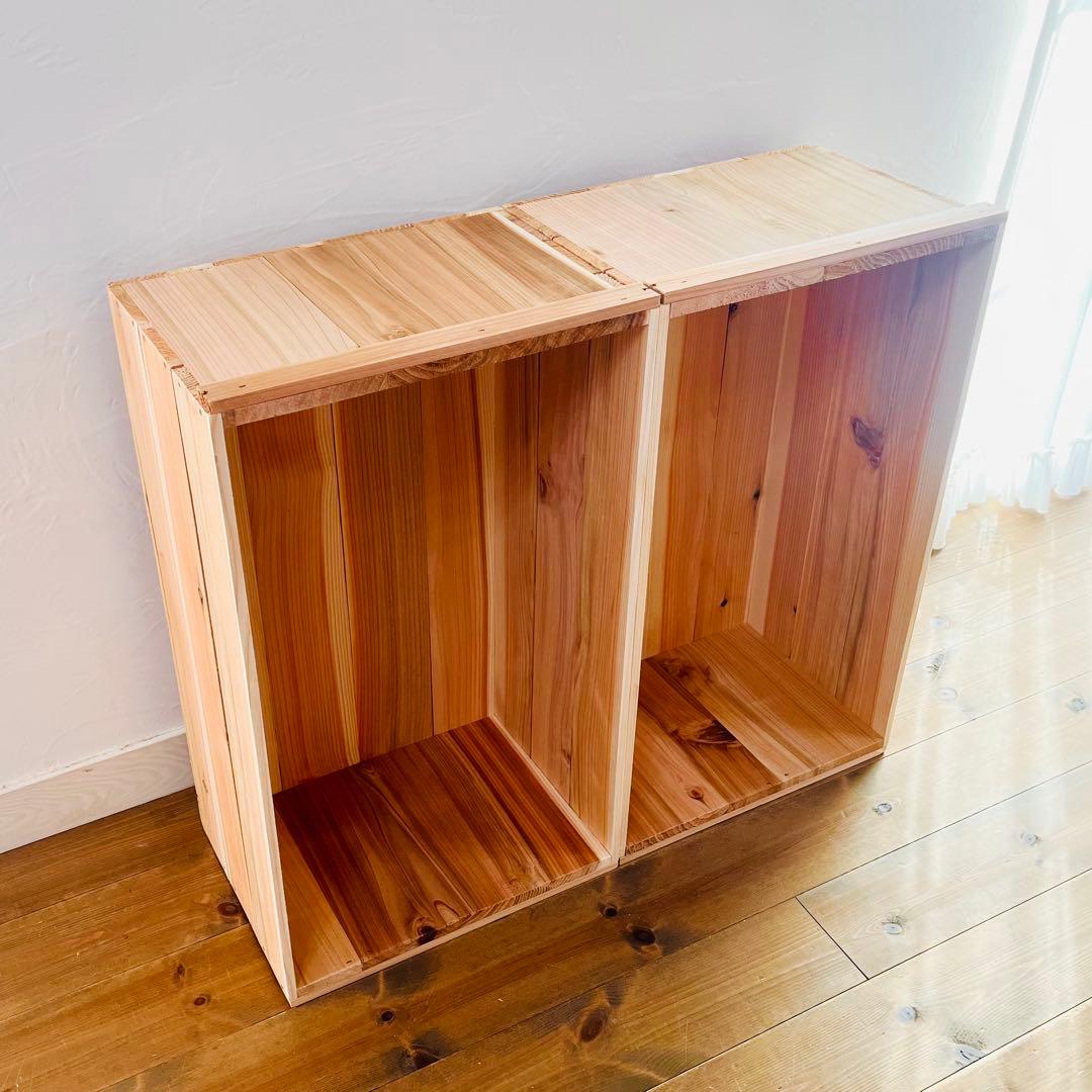 新品 りんご箱 A4 サイズ 4箱 / 収納 本棚 ラック シェルフ 棚 木製