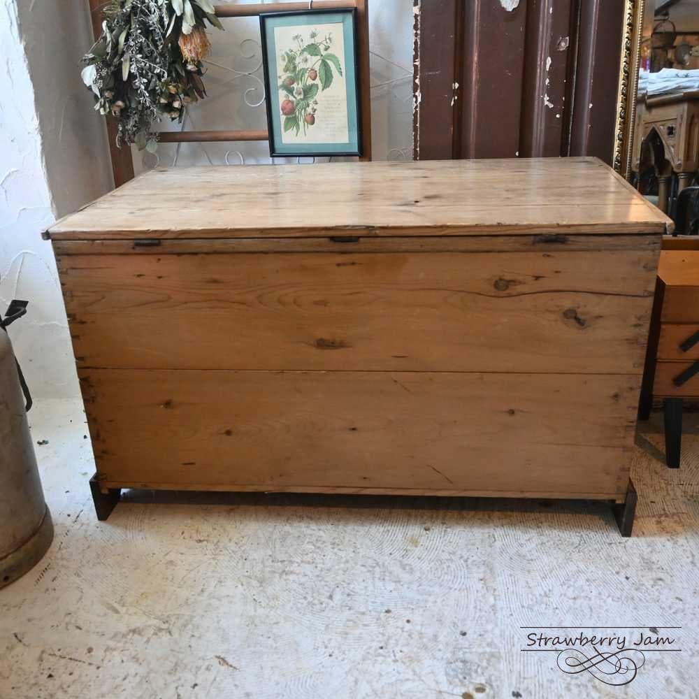IFU-410 英国アンティーク パインチェスト 収納 リネンボックス テーブル
