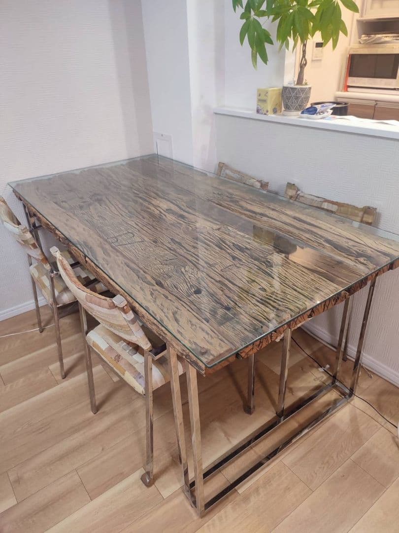 【大阪市内引取限定】 ASPLUND 古材ダイニングテーブル＋椅子3脚