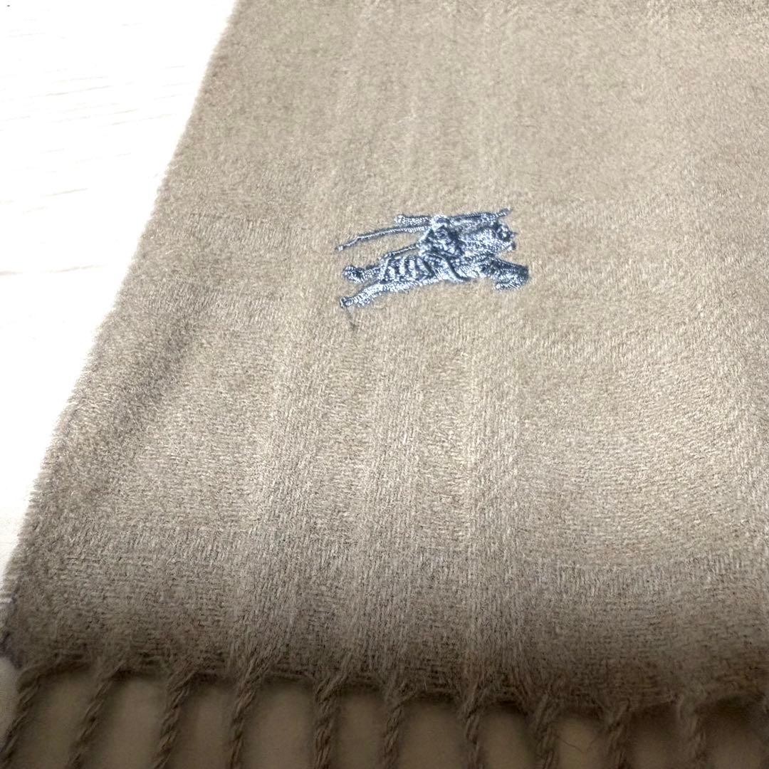 BURBERRYカシミヤ100%チェック柄マフラー美品【極上マフラー】ホースロゴ