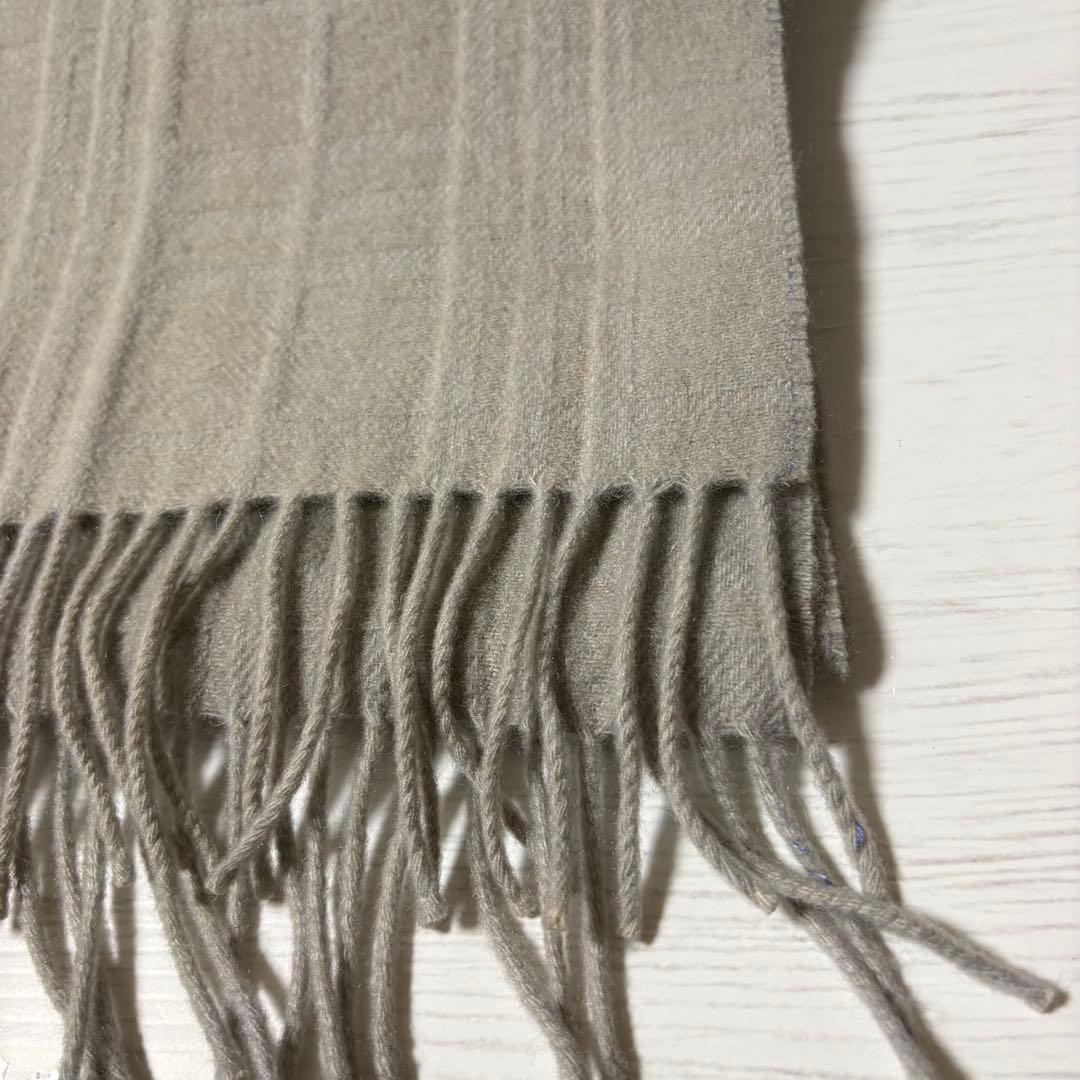 BURBERRYカシミヤ100%チェック柄マフラー美品【極上マフラー】ホースロゴ