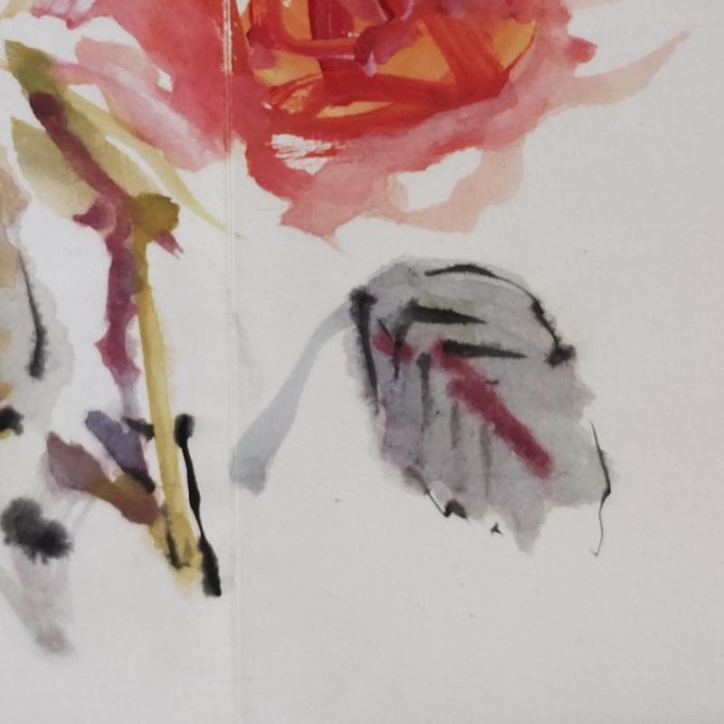 ☆上野山清貢☆「 バ ラ 」水彩画　未使用額！