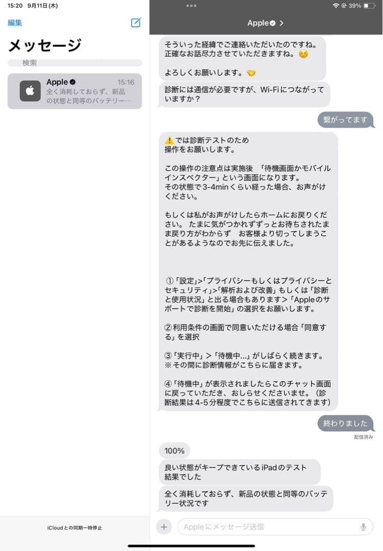 Apple iPad air 第5世代 256gb wi-fiモデル 100%