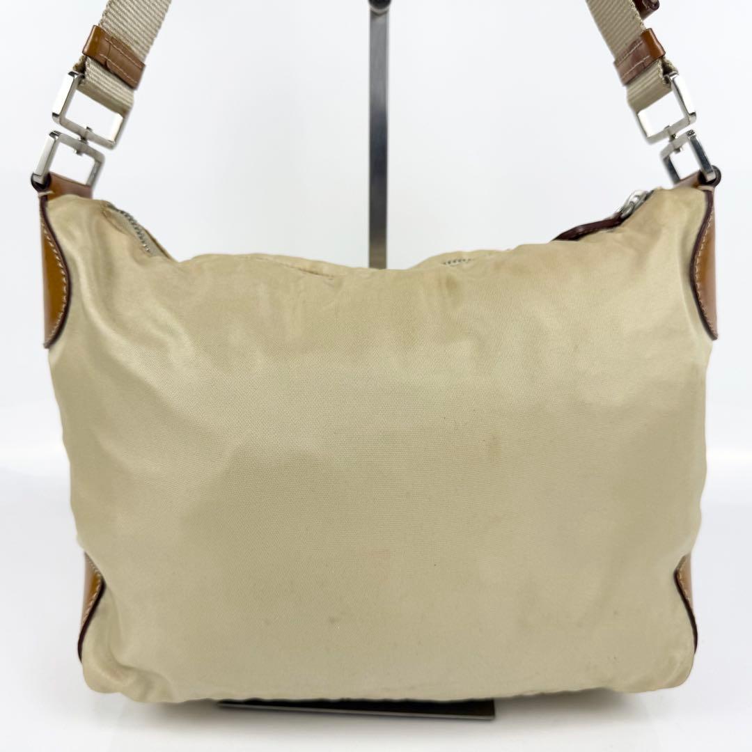 PRADA プラダ 三角ロゴ ワンショルダー バッグ ナイロン ベージュ y2k