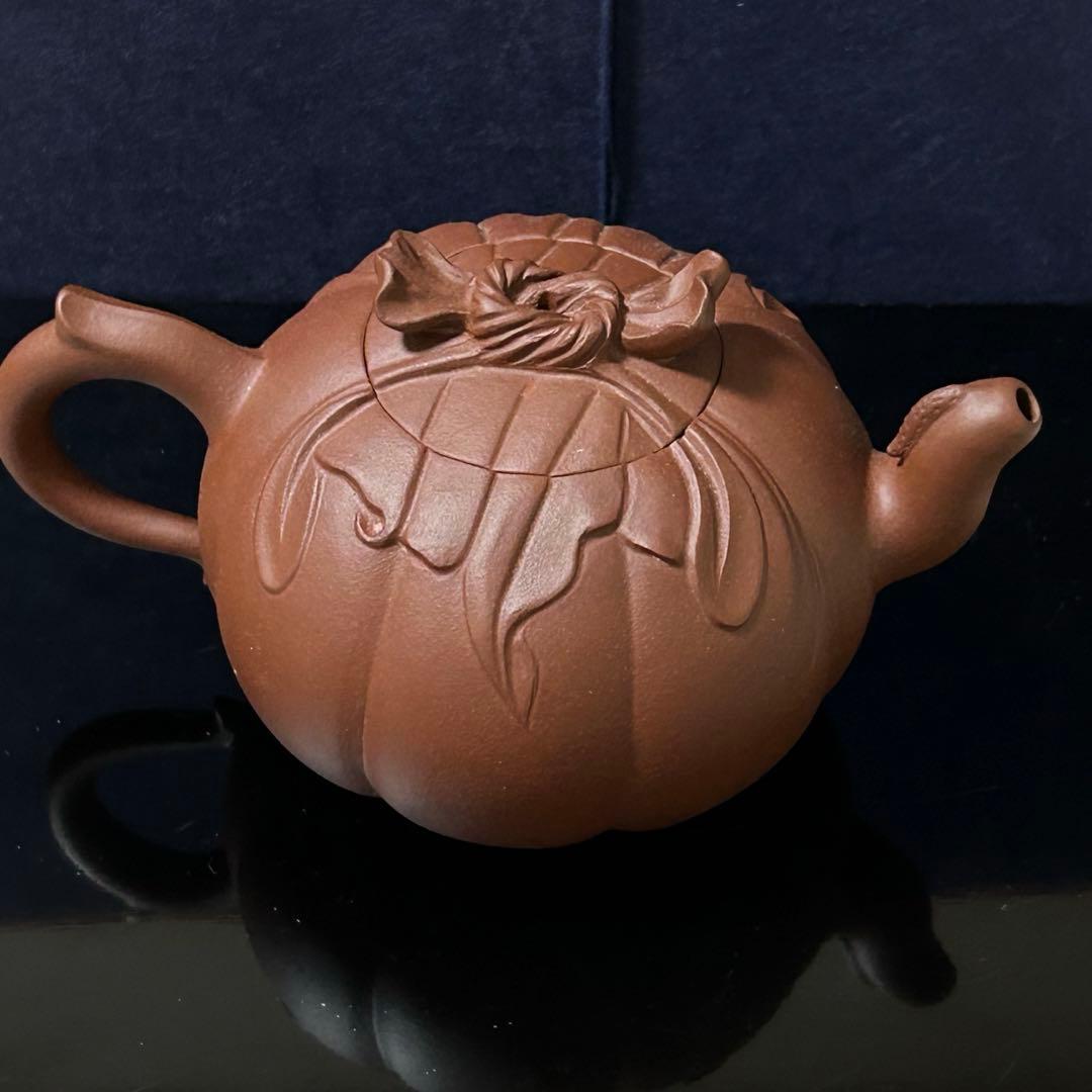 [珍]急須　紫砂壺 南瓜モチーフ　在銘　工芸品　実用と鑑賞用　置物　日常用　新品