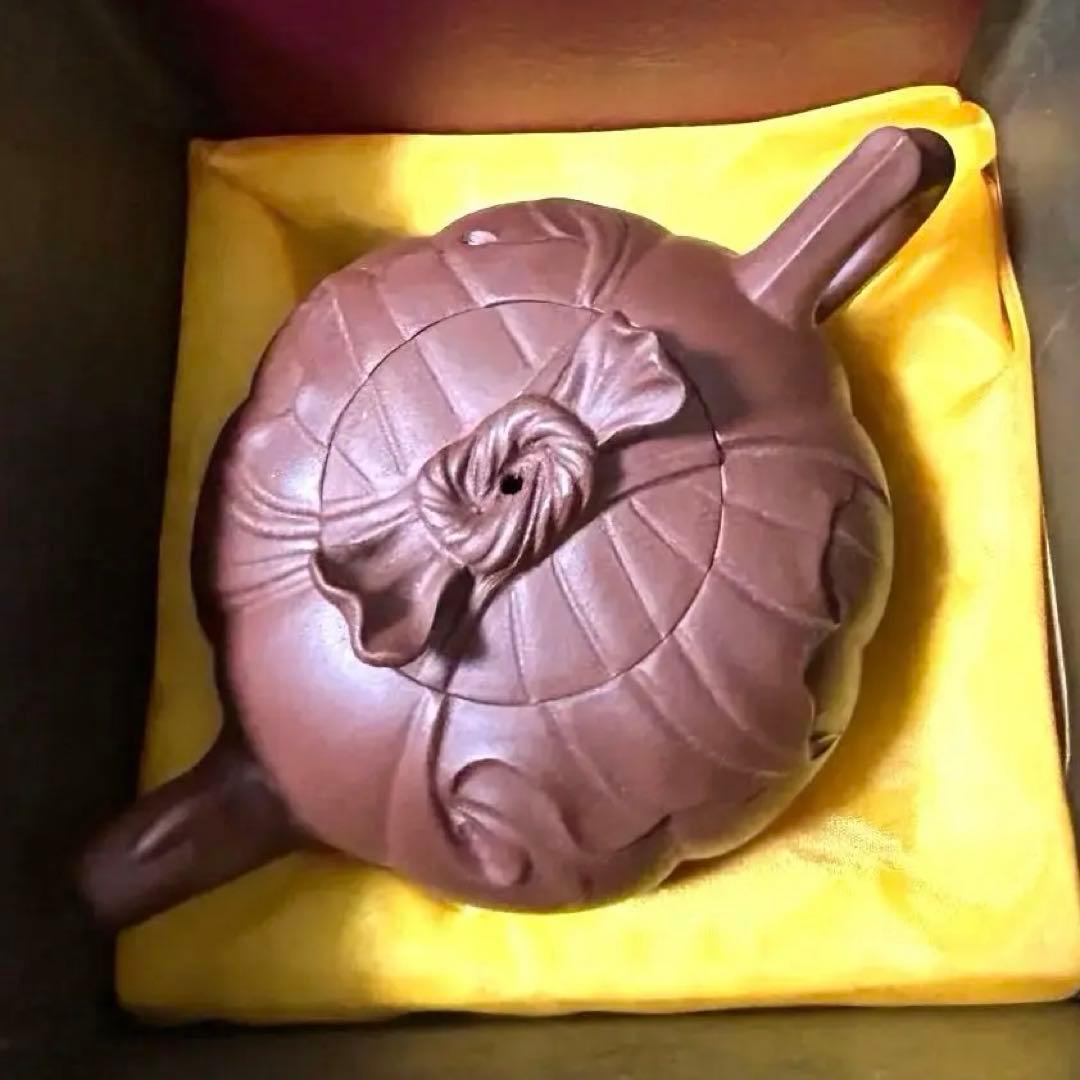 [珍]急須　紫砂壺 南瓜モチーフ　在銘　工芸品　実用と鑑賞用　置物　日常用　新品