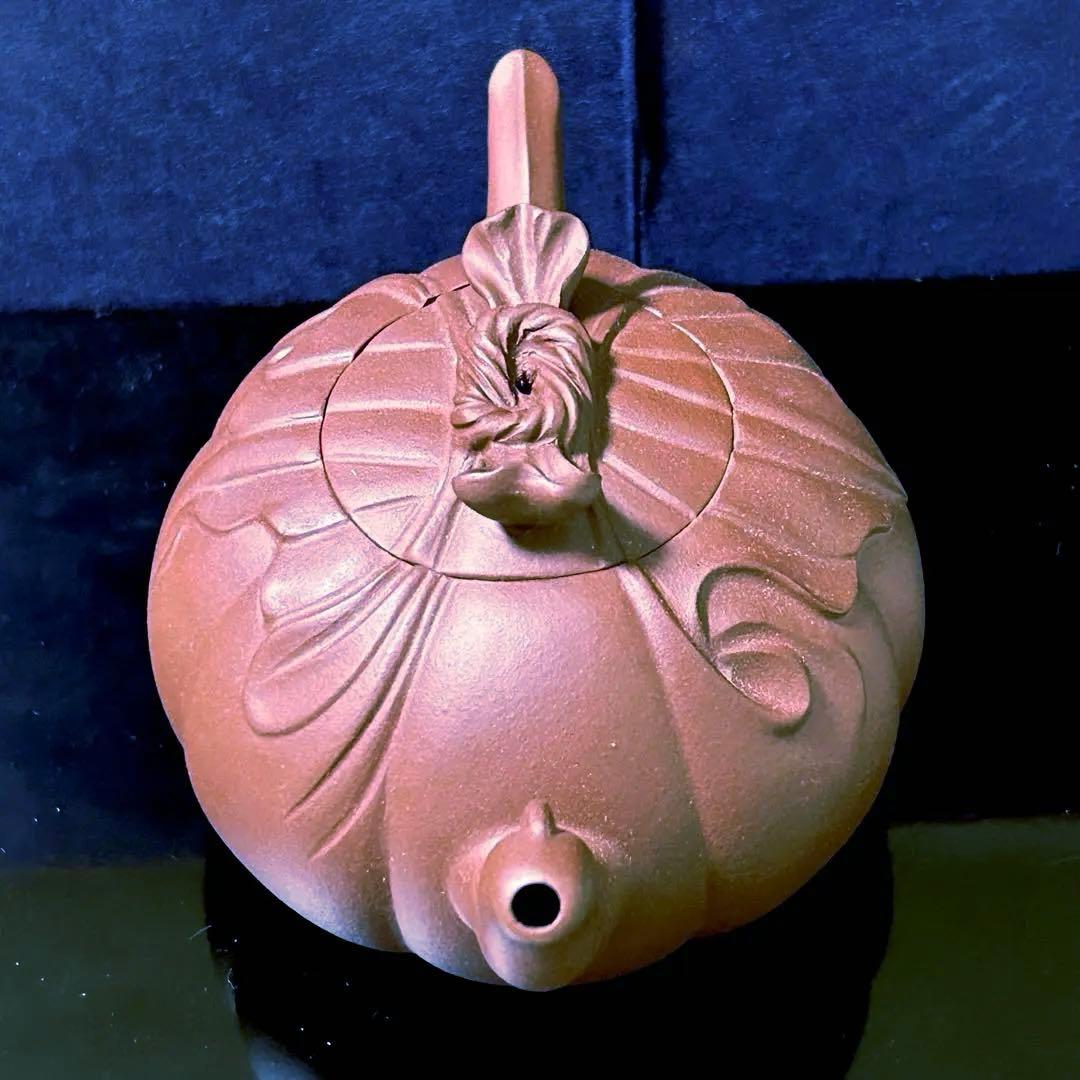 [珍]急須　紫砂壺 南瓜モチーフ　在銘　工芸品　実用と鑑賞用　置物　日常用　新品