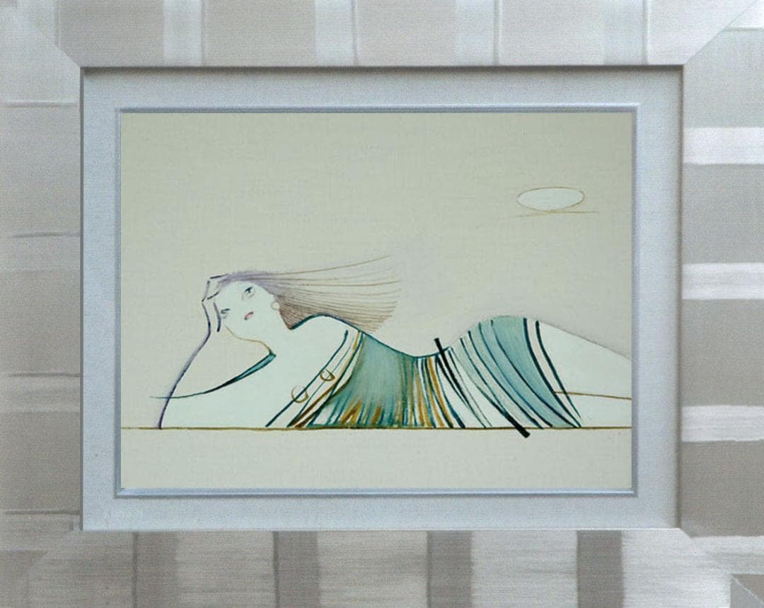 油絵 菅家令子 絵 絵画 インテリア 額付(黒) F3-041114 人物 女性