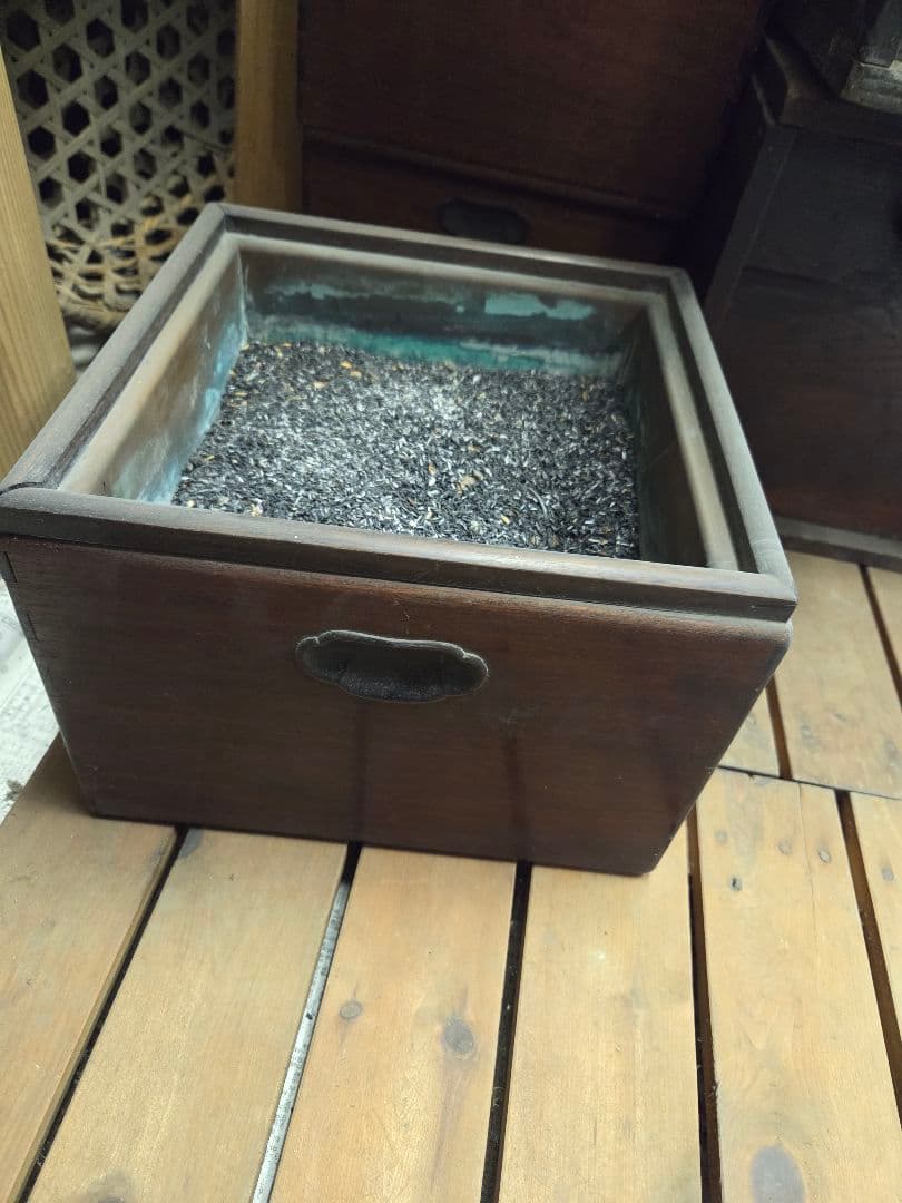 昔の木製火鉢 ダークブラウン 約30cm9/24まで