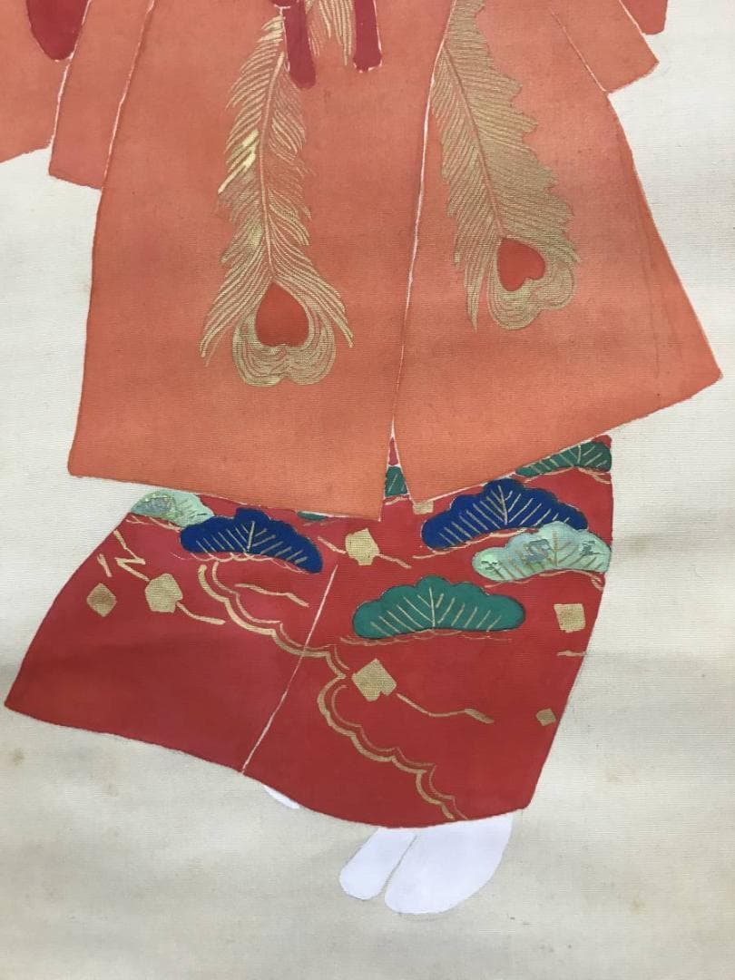 【真作】千秋/翁図/能図/能画/掛軸/名家伝来/AB-878